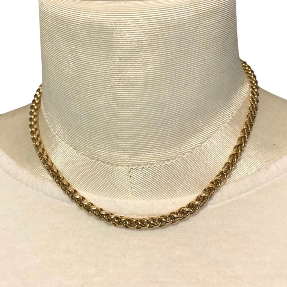 Vintage Gold Tone Rope Chain Necklace Minimalist Classic